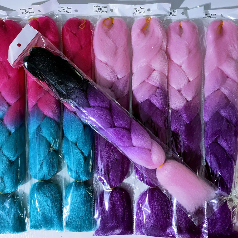 Beyond 105 Color 100g 24inch Ombre Hair Jumbo Braid Hair Expression For Crochet Box Braids Synthetic Hair Kanekalon Wholesale