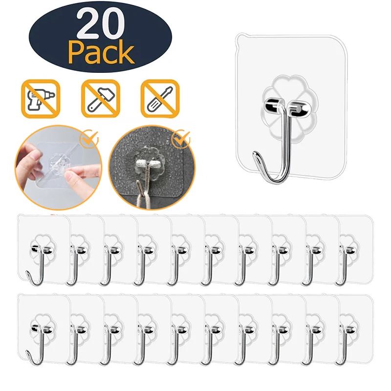 

20/30/40 шт., прозрачные крючки на присоске