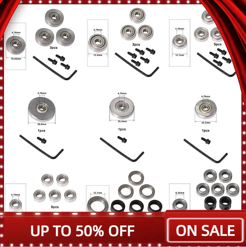 Durable Steel Bearings Accessories Kit Fits for Milling Cutter Heads and Shank Carpentry Cutting Tool