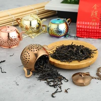 fine and smooth perforated stainless steel spice filter tea leaf filter tea strainer tea infuser creative cute teapot shape
