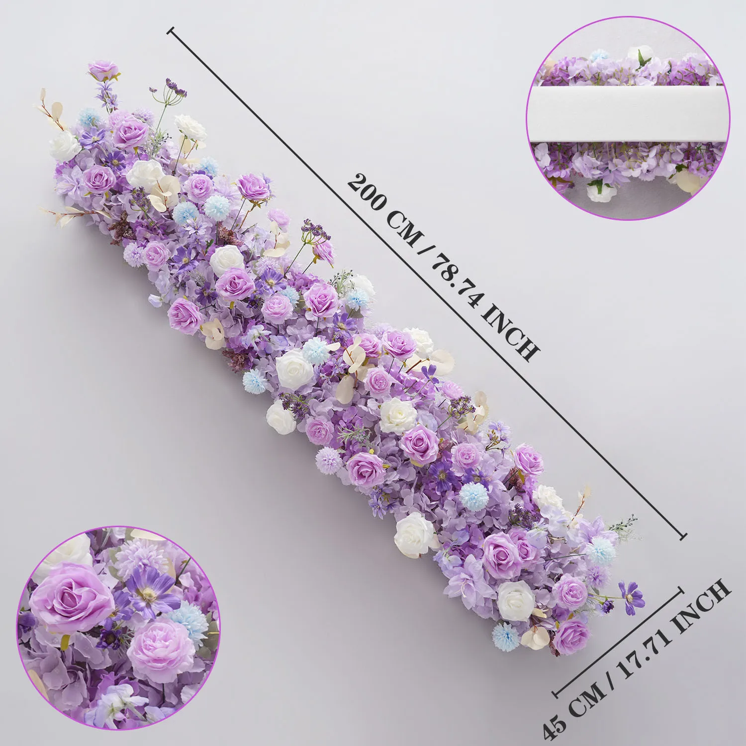 Фото Искусственные цветы UFlower, 200 см, роскошные фиолетовые розы, для свадебного оформления столов, декораций, арок, фонов, праздничных мероприятий №2