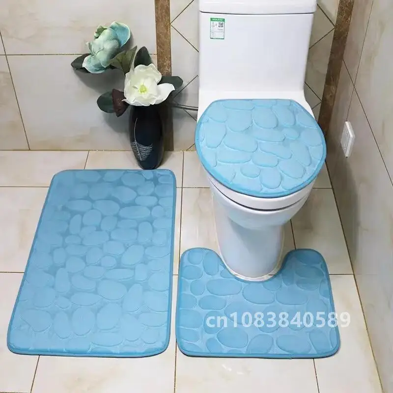 3 шт./компл. нескользящий мягкий коврик для ванной чехол унитаза ковер с тиснением