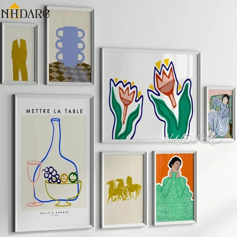 Уникальный ретро-плакат настенного искусства на холсте с абстрактным рисунком и