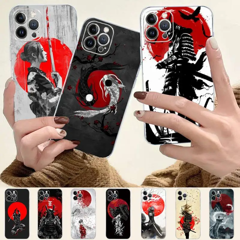 

Red Sun Japanese Anime Phone Case For iPhone 8 7 6 6S Plus X SE 2020 XR XS 14 11 12 13 Mini Pro Max Mobile Case