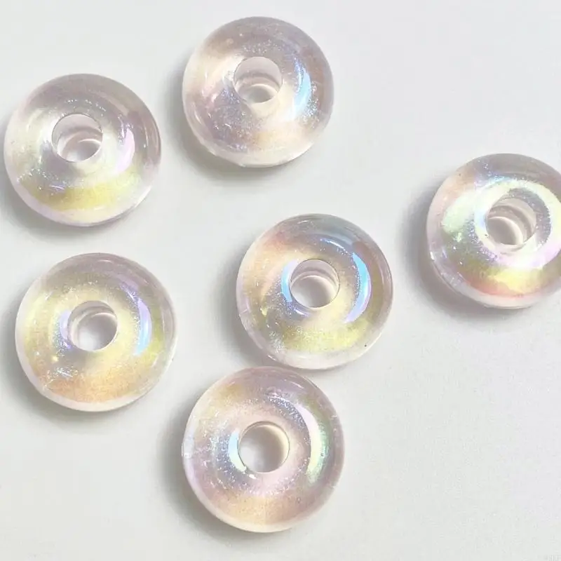 W8KF акриловые красочные бусины-разделители плоские круглые свободные бусины для