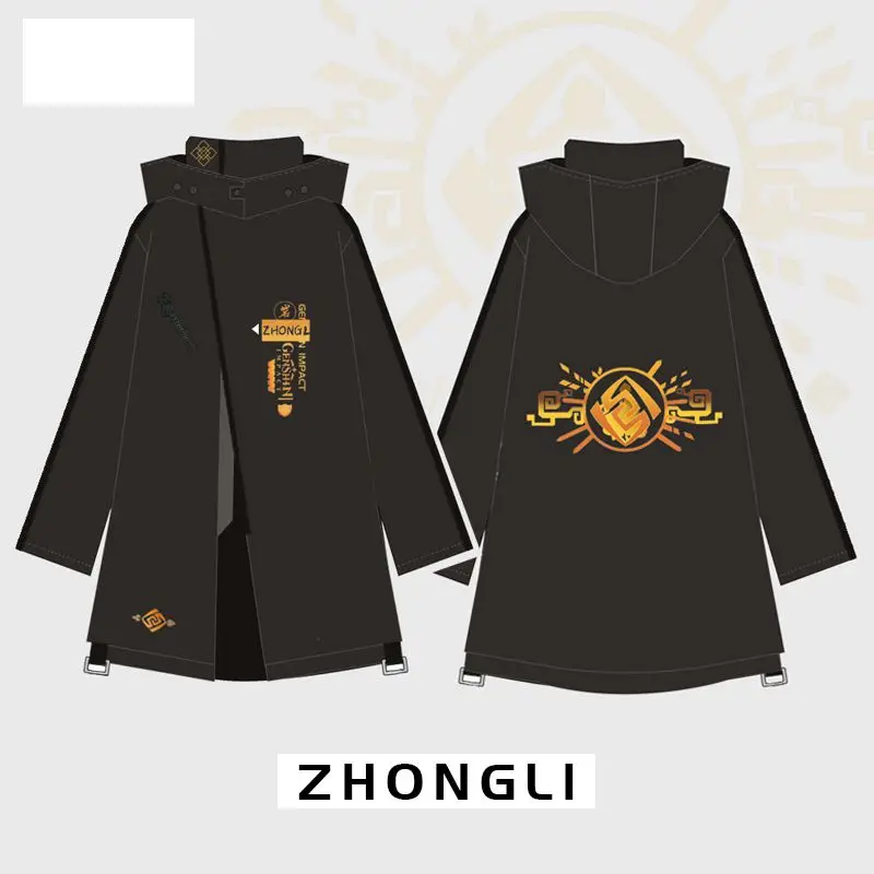 

New Game Genshin Impact Animation Surrounding ZHONGLI Two Yuan Long Windbreaker Cosplay Coat Autumn And Winter Plus Cotton