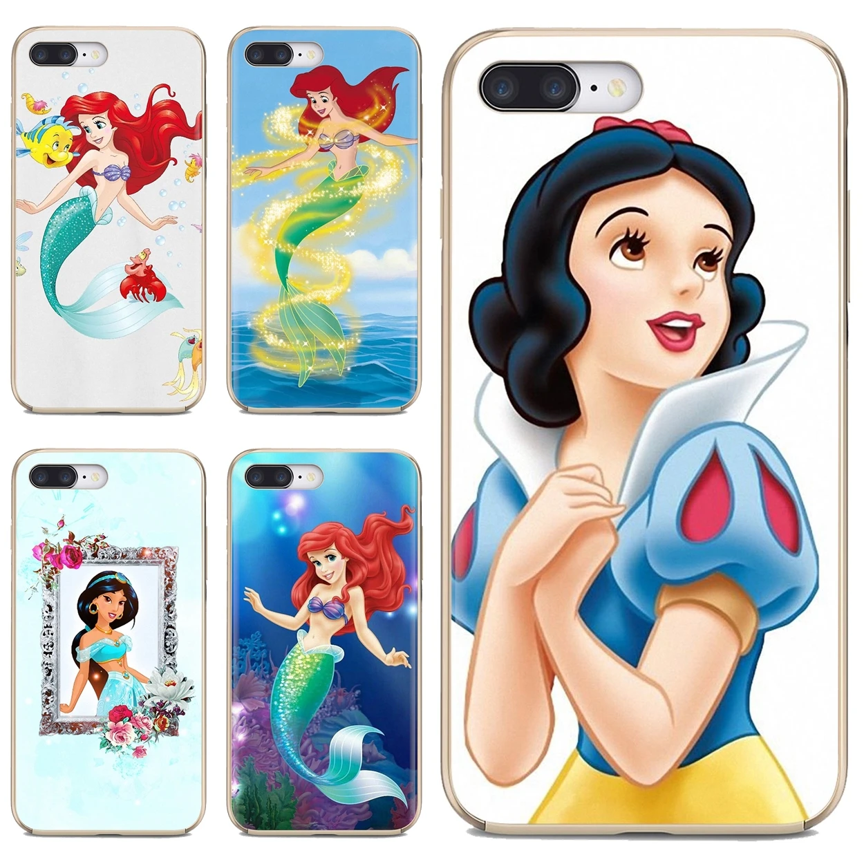 

For iPhone 10 11 12 13 Mini Pro 4S 5S SE 5C 6 6S 7 8 X XR XS Plus Max 2020 Silicone Case Princess Ariel Little Mermaid Snow