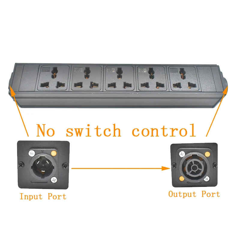 Фото Подовжувач питания PDU Водонепроницаемый замок Powercon True Разъем NAC3FX-W Порт NAC3MPX 1-12AC 10A Универсальная розетка №1