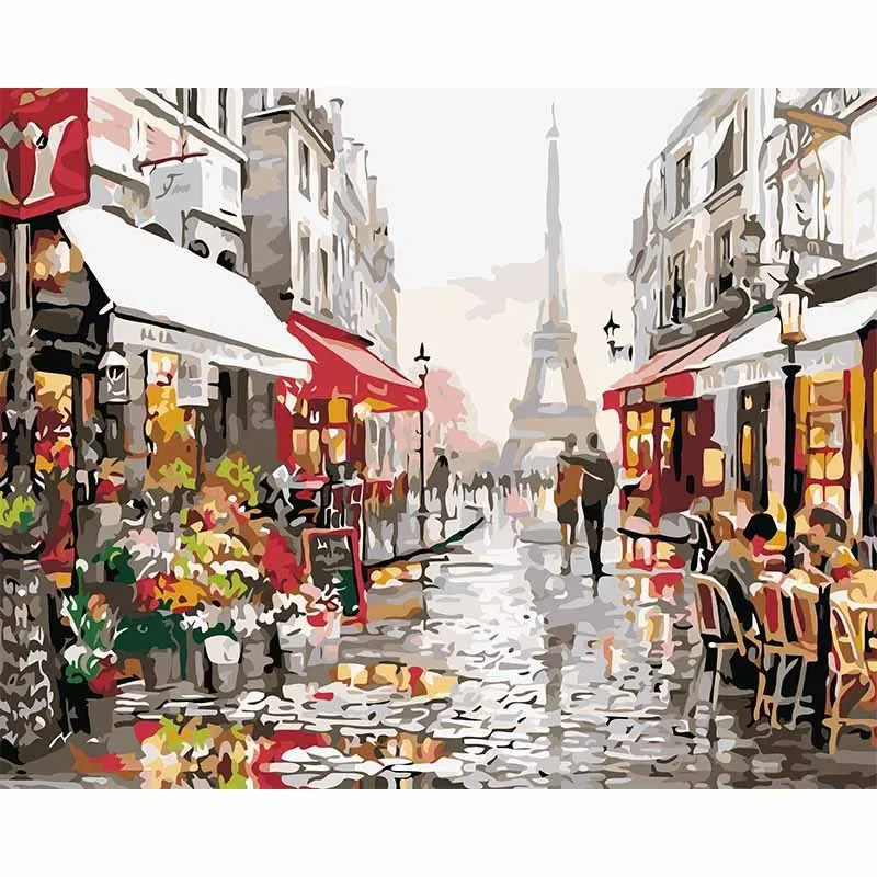 

11270220Digital oil painting Hand-painted oil painting landscape city decorative painting living room dining room background wal