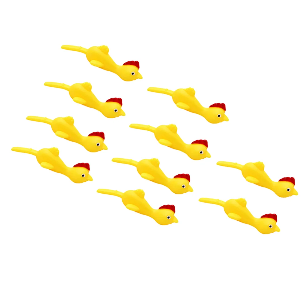 

10 Pcs Catapult Slingshot Creative Mini Toy Funny Chicken Party Supplies Elasticity Toys Child
