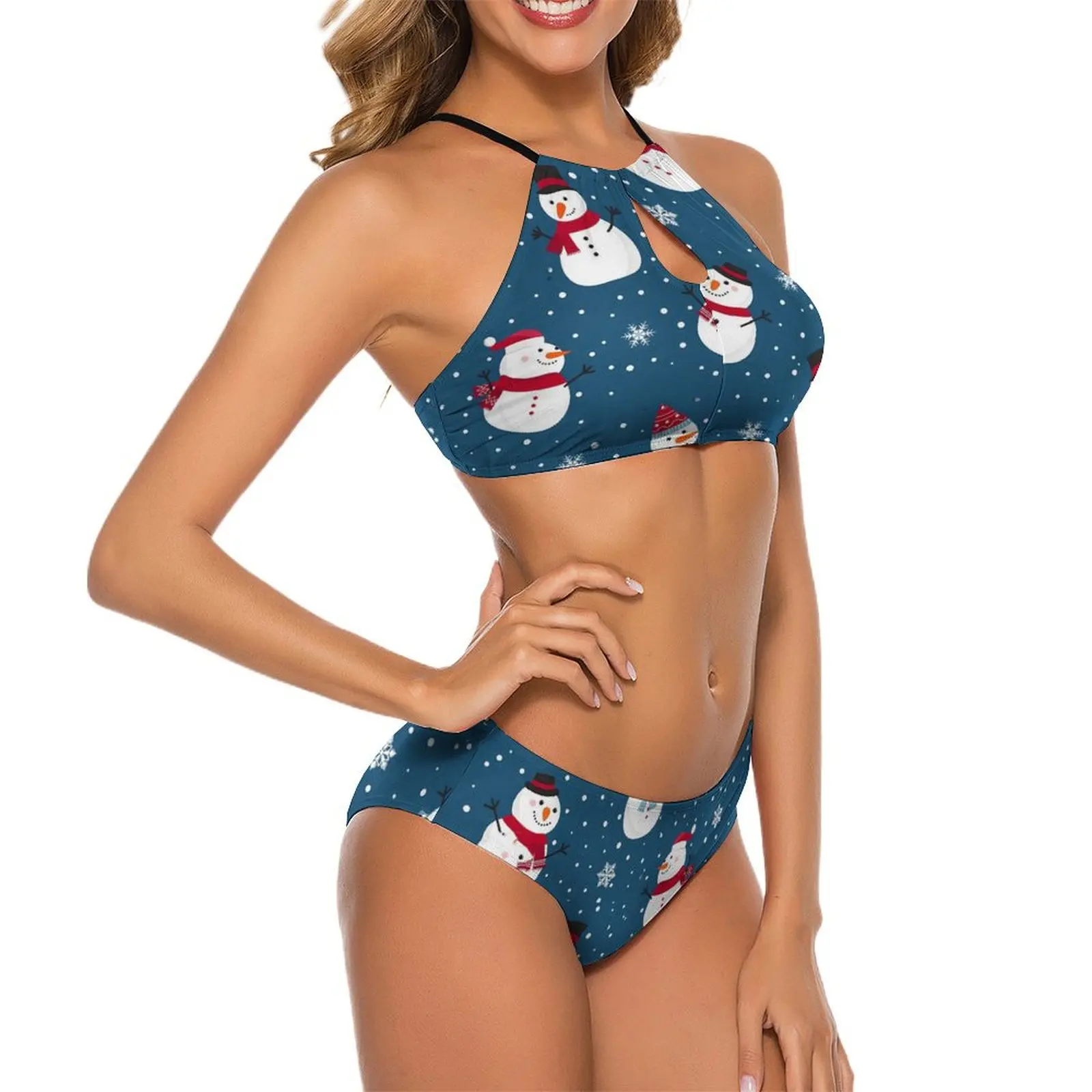 Сексуальный женский зимний Снеговик Забавный купальник бикини пуш-ап на