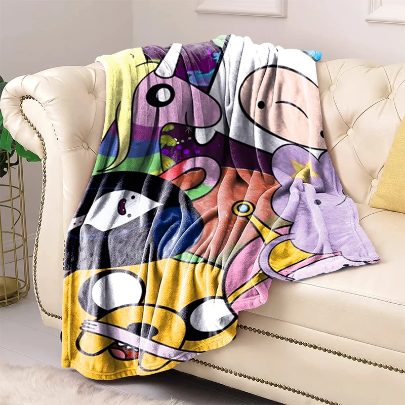 

Throw Blanket for Bed Hairy Decorative Sofa Blankets Adventure Time Cute Summer Nordic Kawaii Couch Anime Fluffy Soft Custom Nap