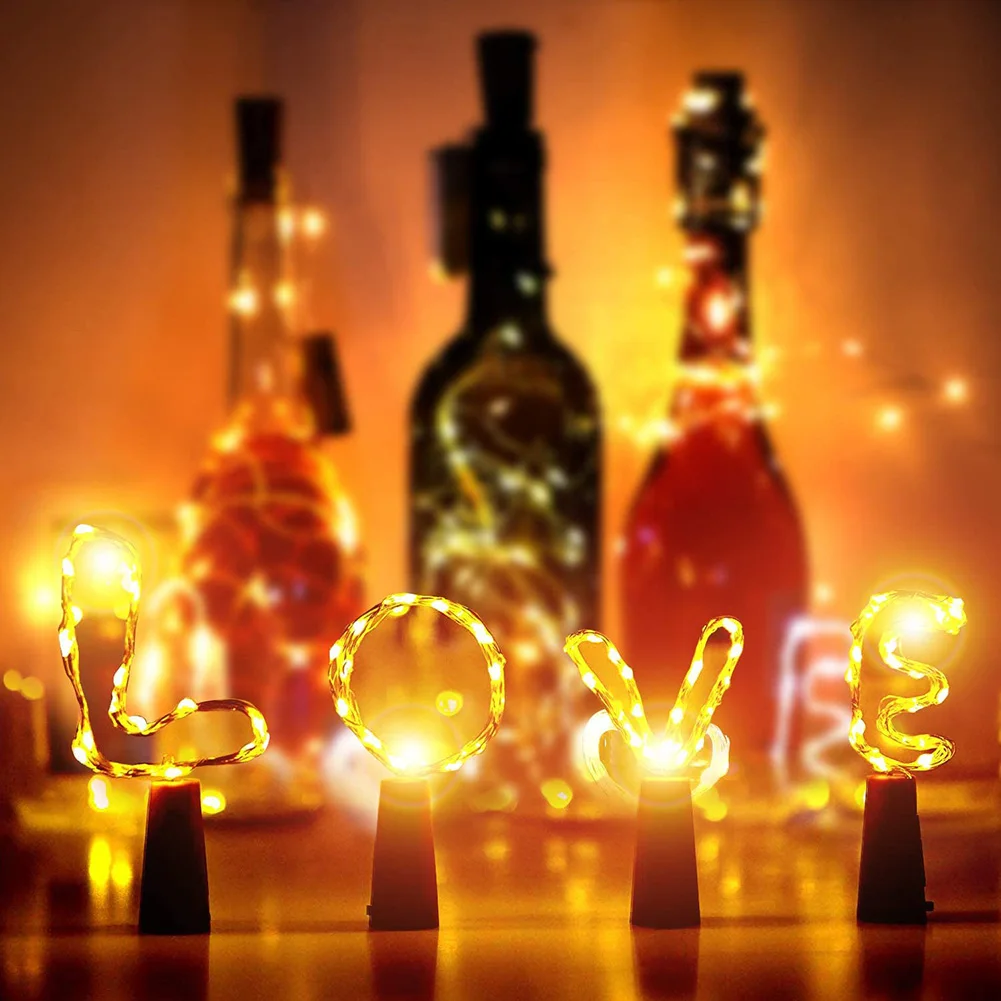 

Wire Colorful Fairy String Lamp for Decor Wedding Home Indoor Decoration 1m 10LED Wine Bottle Cork Light Copper