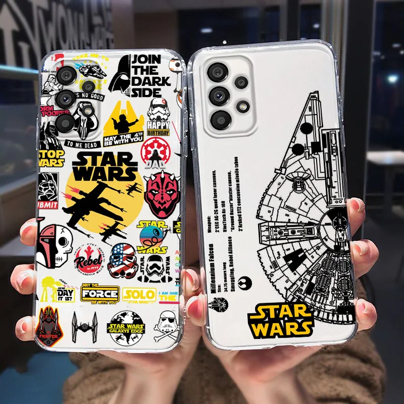 

Disney Star Wars Phone Case For Samsung A73 A72 A53 A52S A33 A32 Lite A23 A22 A13 A03S Core Transparent Cover