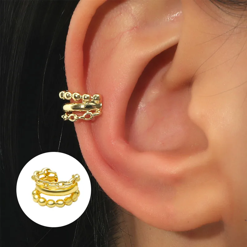 

1Pcs Fashion Clips Earring for Women Unisex Minimalist Cartilage Hoop Earrings Sets Ear Cuff fake piercing Clip on Earring Gifts