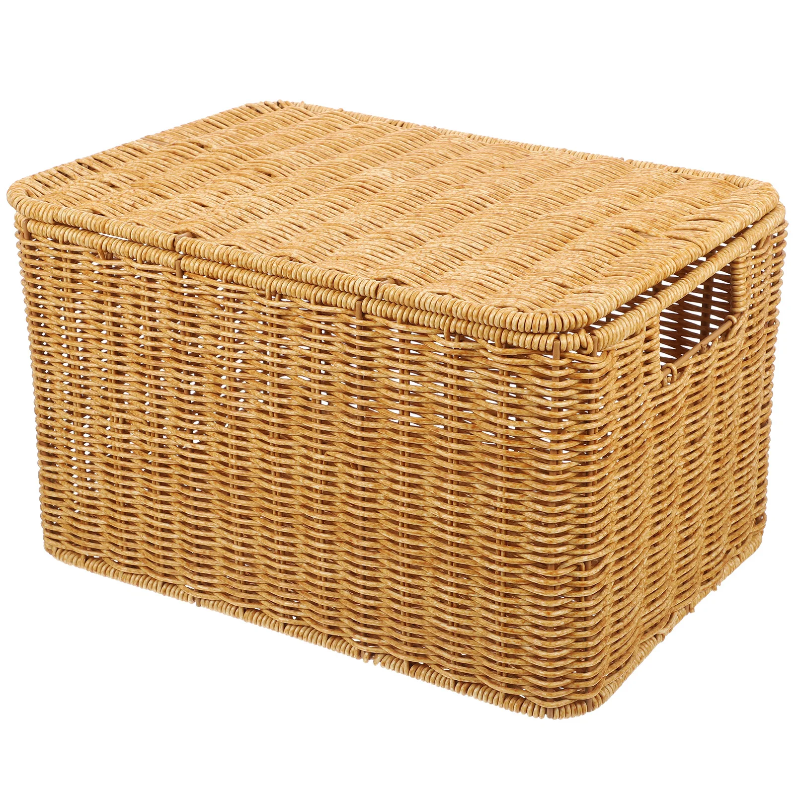 

Woven Storage Basket Household Closet Bins Toy Clothing Lided Picnic Pp Rattan Dresser Drawer Wardrobe Baskets Indoor