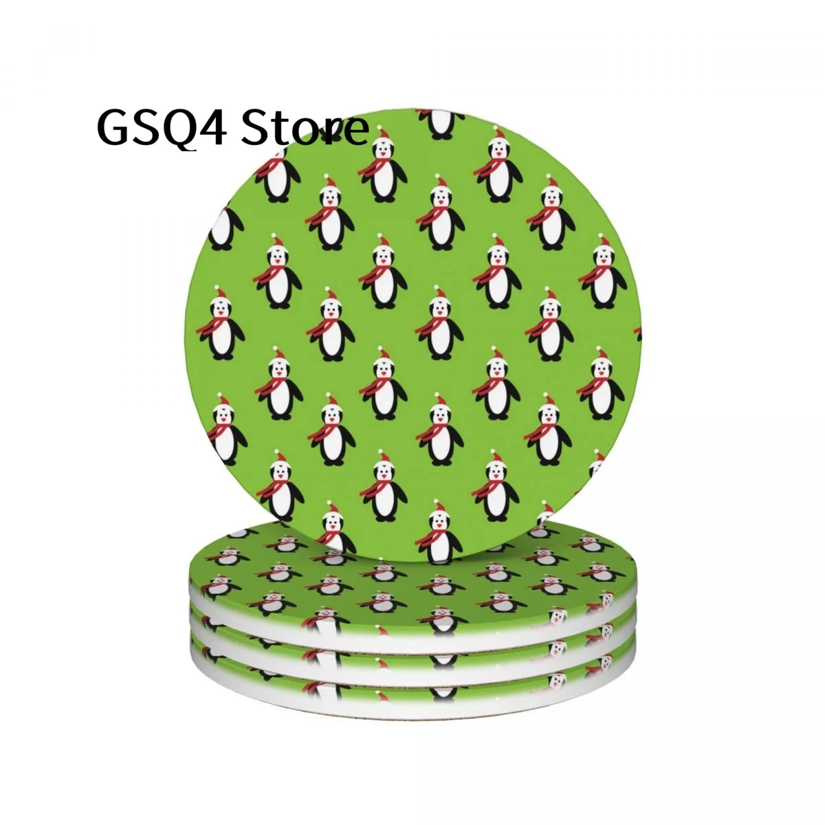 

Penguin Coasters of Drinks Set of 4 Cup Holders Water Absorbing Ceramic Drinks Coaster for Home Kitchen Gift Decor