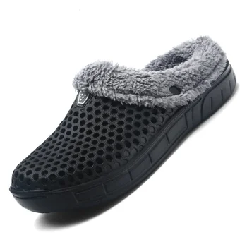 2023 Winter Warm Slippers Women Men Shoes Indoor Slides Cotton Pantoffels Casual Clogs With Fur Easy On House Floor Slippers 1