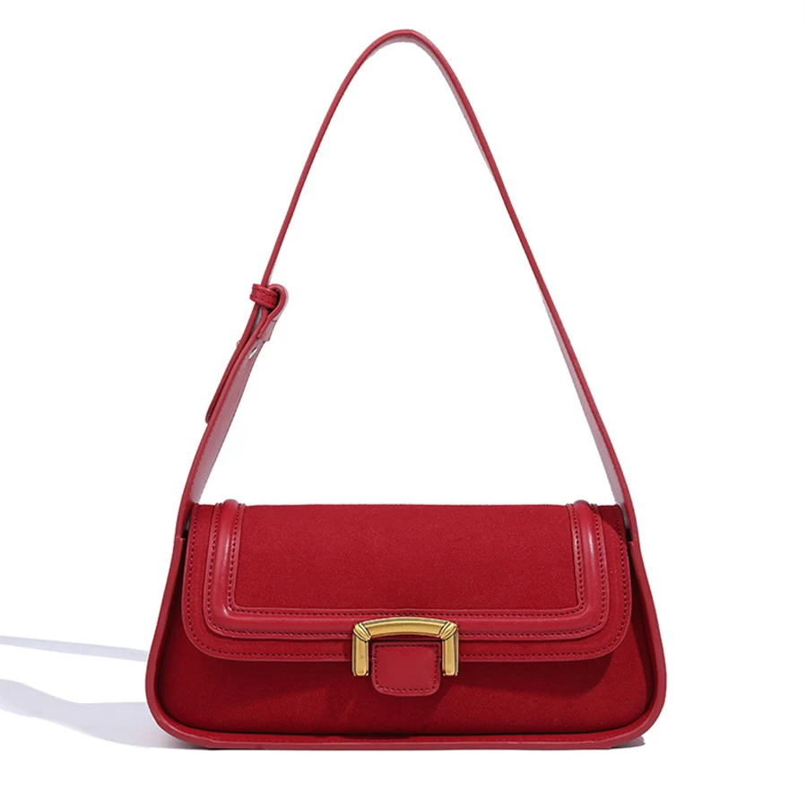 

Fashion Wide Shoulder Strap Underarm Bag Retro Women Totes Shoulder Bags Female Purse and Handbags Soild Color Shoulder Bags Sac