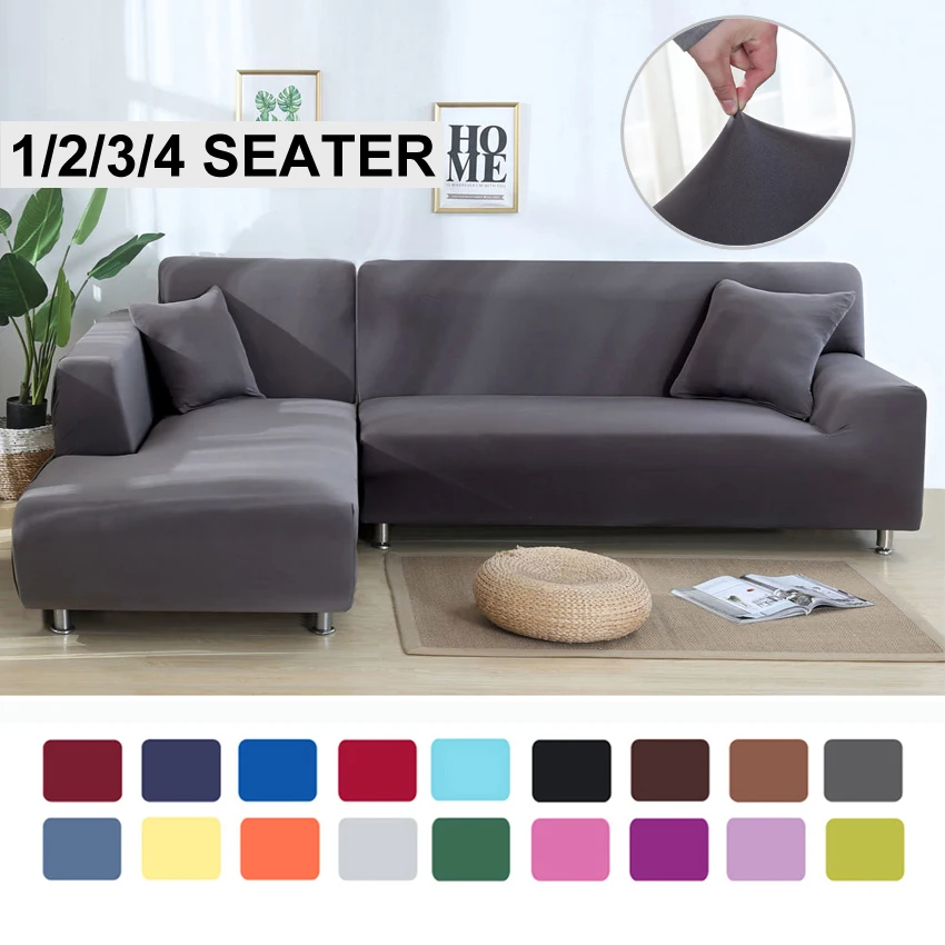 

Elastic Stretch Spandex Sofa Cover 1/2/3/4 Seater Slipcover Couch All Covers for Universal Sofas Living Room Sectional L Shaped