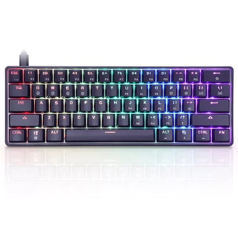 

2022 GK61 Teclado 60% Mini Keyboard PC Gamer USB Wired Keycaps For Mechanical Keyboard Gaming Accessories Laptop Tablet SK61