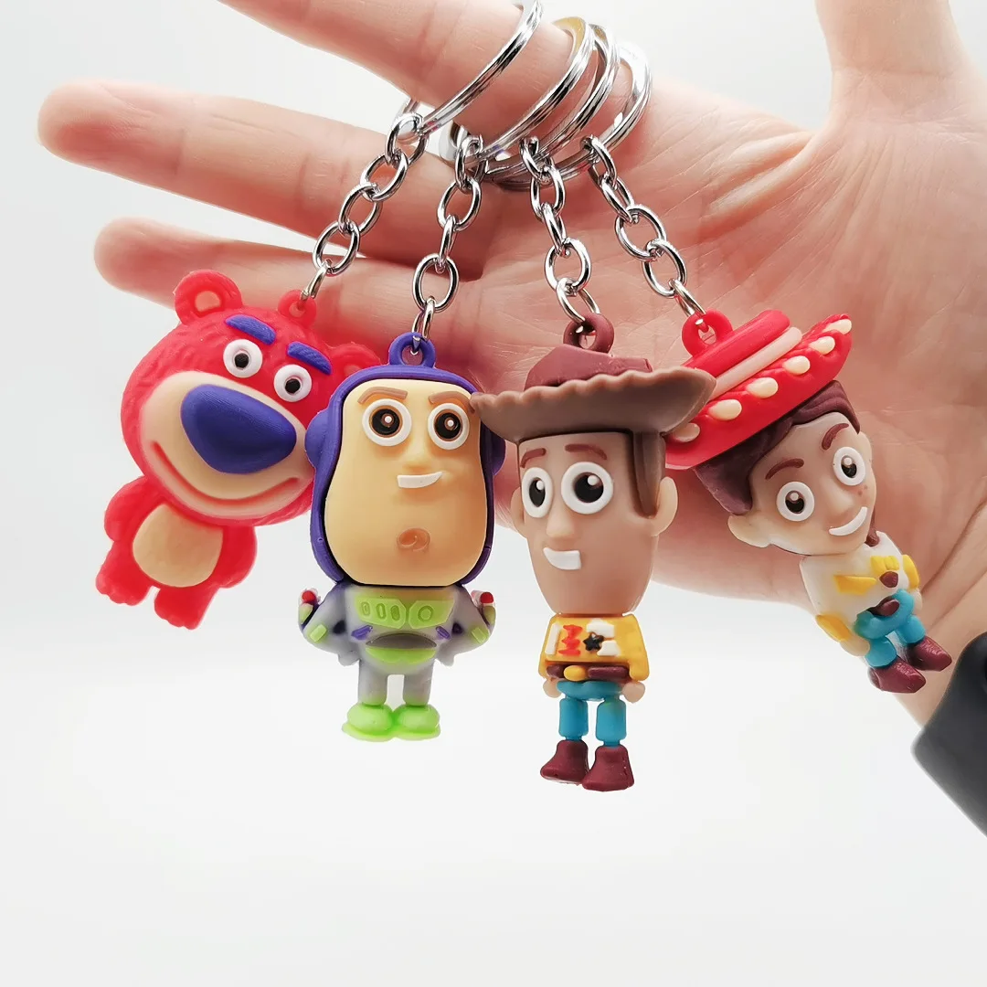 

6Styles Disney Toy Story Keys Links plastic keychain Doll Anime Mini Character Keychain Head Activity Fashion Children Gift Doll