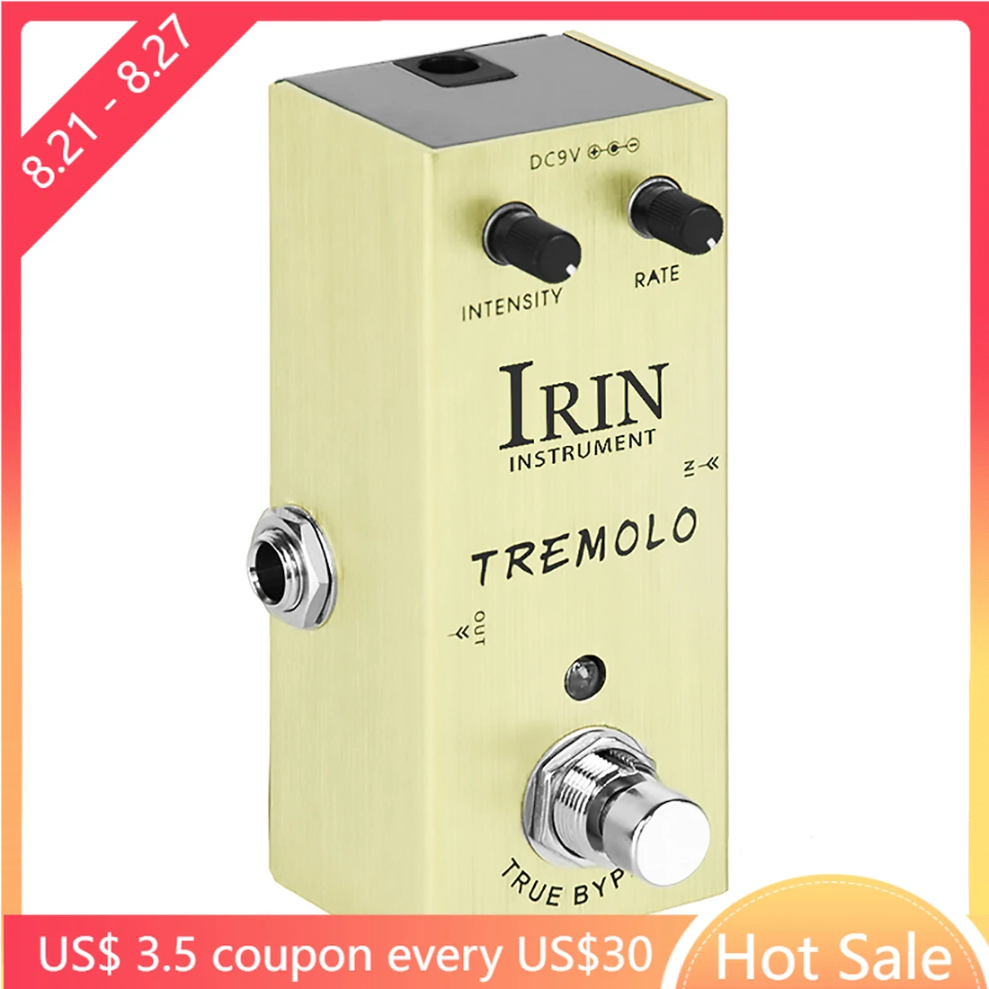

IRIN AN-07 Guitar Tremolo Effect Pedal Classic Photoelectric Tube Circuitry Amplifier Tremolo True Bypass Electric Guitar Pedal