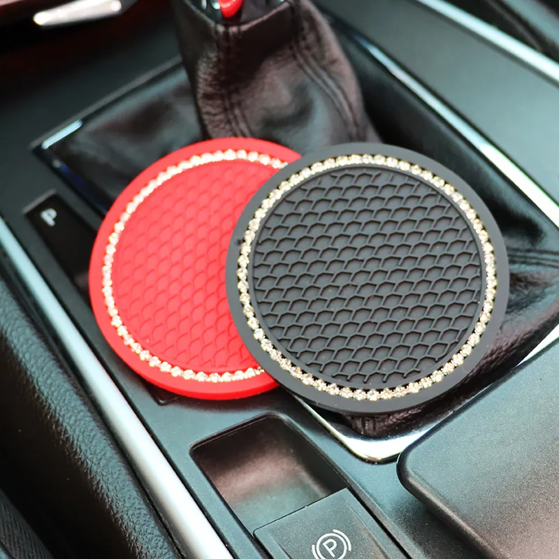 Набор автомобильных стеклянных ковриков подставки со шнеком круглые Мягкие