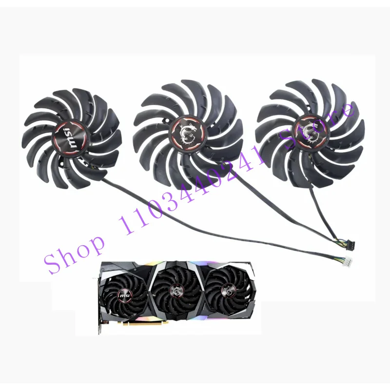 Вентилятор видеокарты WYORESY 3 шт. для MSI RTX 2080 2080Ti 2070 SUPER GAMING X TRIO Fan