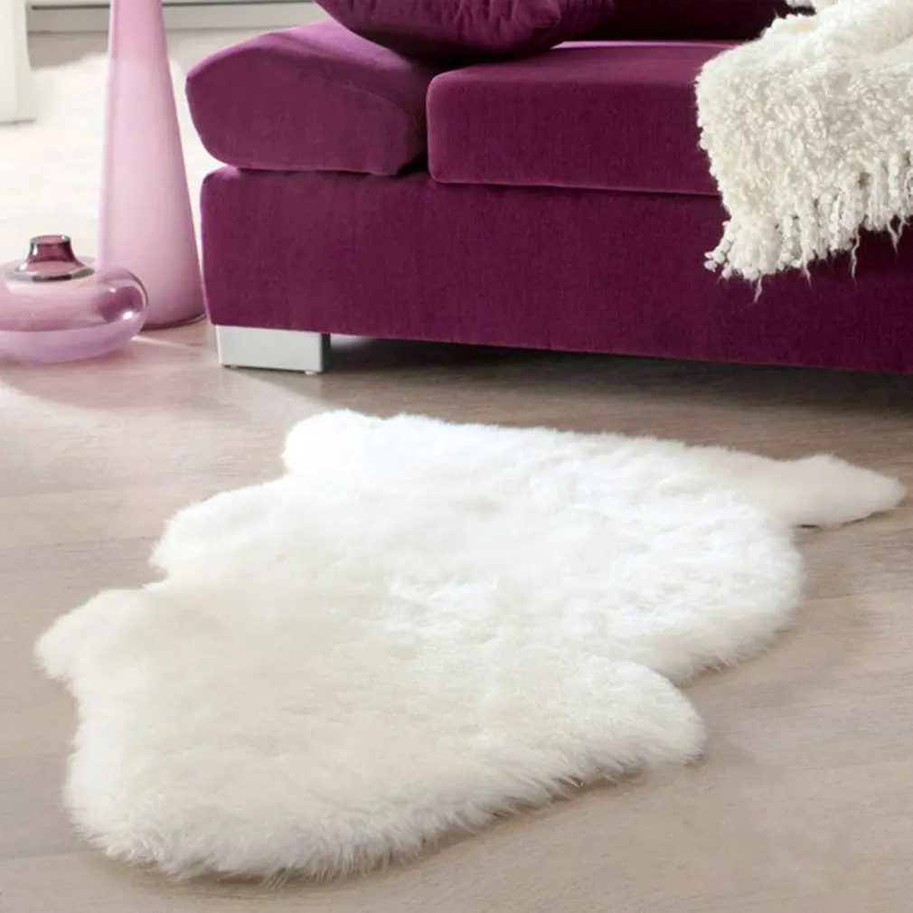 Super Soft Faux Sheepskin Sofa Blanket Warm Hairy Carpet Seat Pad Fluffy Rugs Warm Hairy Carpet