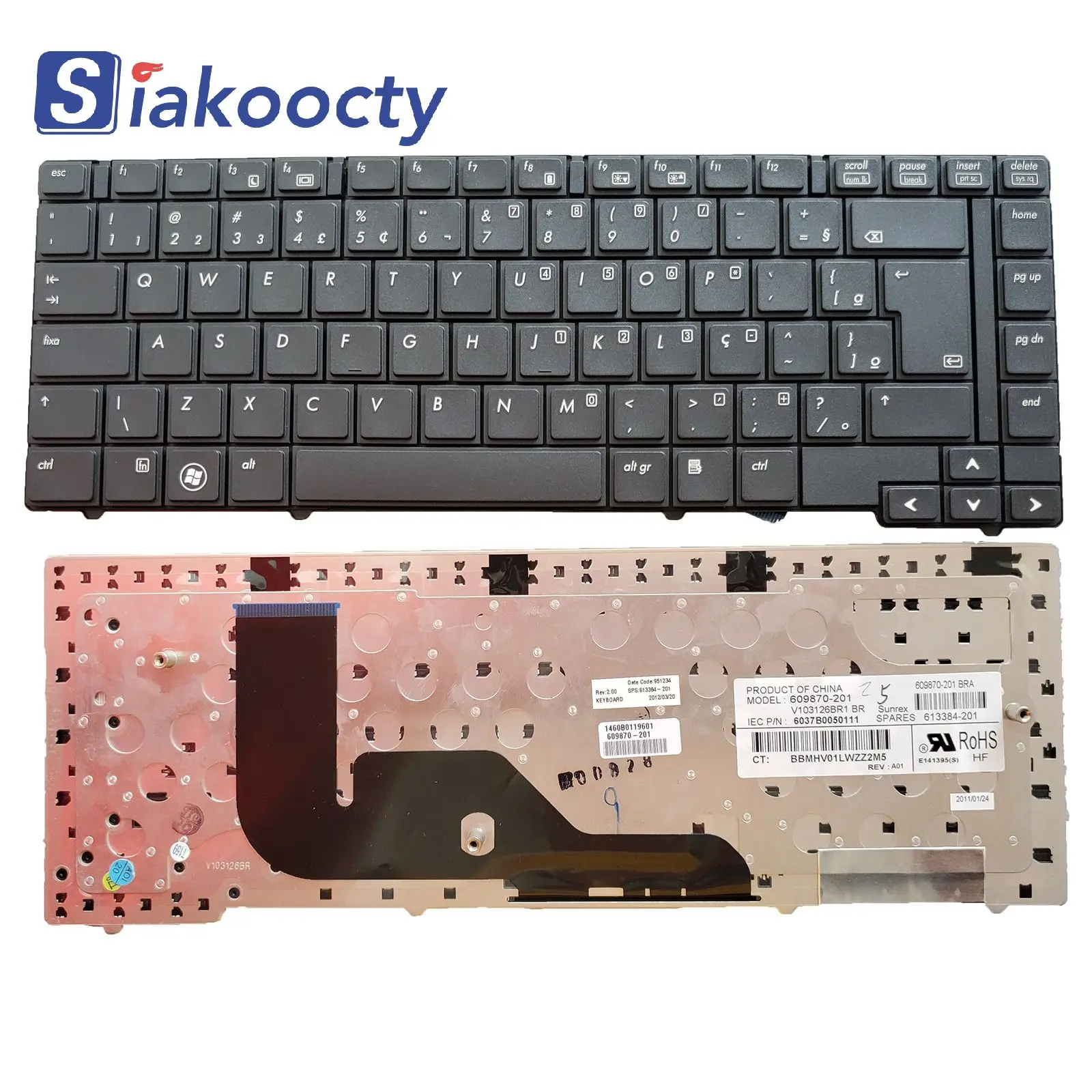 

BR Keyboard without Pointstick for HP Probook 6440B 6445B 6450B 6455B Notebooks