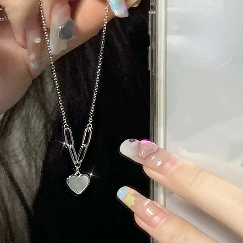 

New Arrival Fashion Sweet Girls Elegant Shell Heart Pearl Necklace For Women Students Party Choker Jewelry Gifts