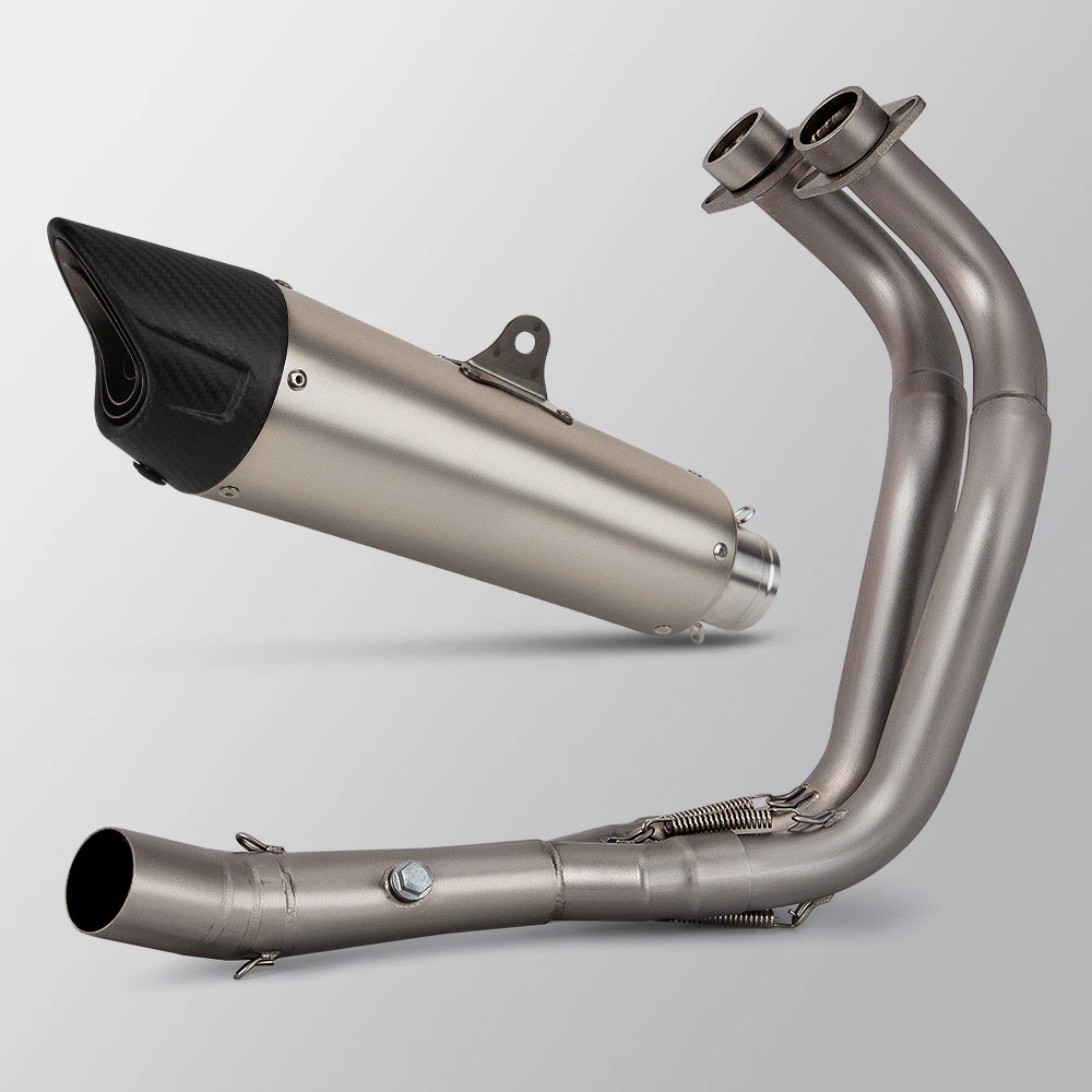 Выхлопная система MT07 для мотоциклов Yamaha R7, MT-07, FZ07, XSR700 2014-2026: комплект для тюнинга, коллектор, глушитель с DB Killer (art.: 3920d8a360d2c) - 3920d8a360d2c