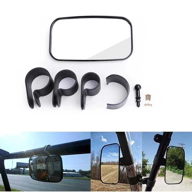 

UTV Center Mirror Wide Rear View Mirror For Polaris Ranger RZR Can-Am Commander 1.5Inch 1.75Inch 2Inch Roll Cage