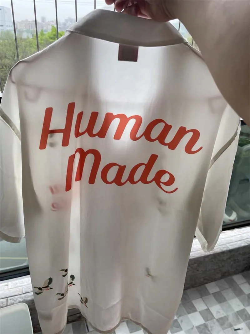 HUMAN MADE Shirt Men Women 1:1 Casual Hawaiian Short Sleeve Shirt HUMAN MADE Flying Duck Shirts