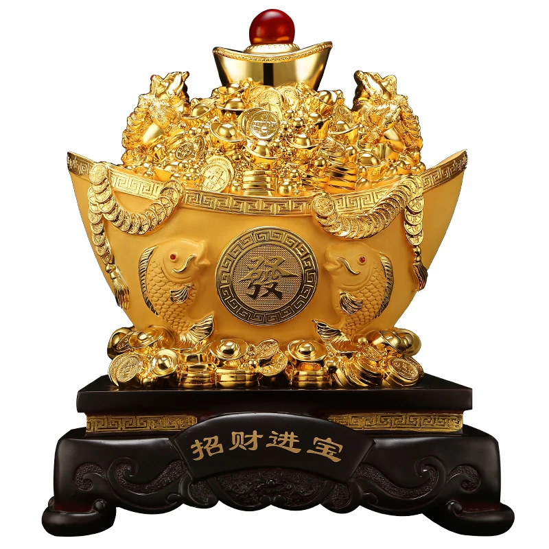Good luck lucky gold ingot sculpture feng shui crafts opening gifts home decoration double gold toads bring good fortune