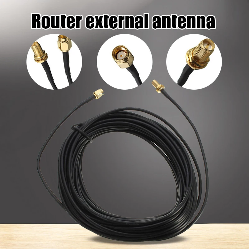 

1/3/6/9/20m RP Extension Cable RG174 Feeder Net Work Card Wifi Router Net Work Card Capac Durable Grounding Accessories Ground