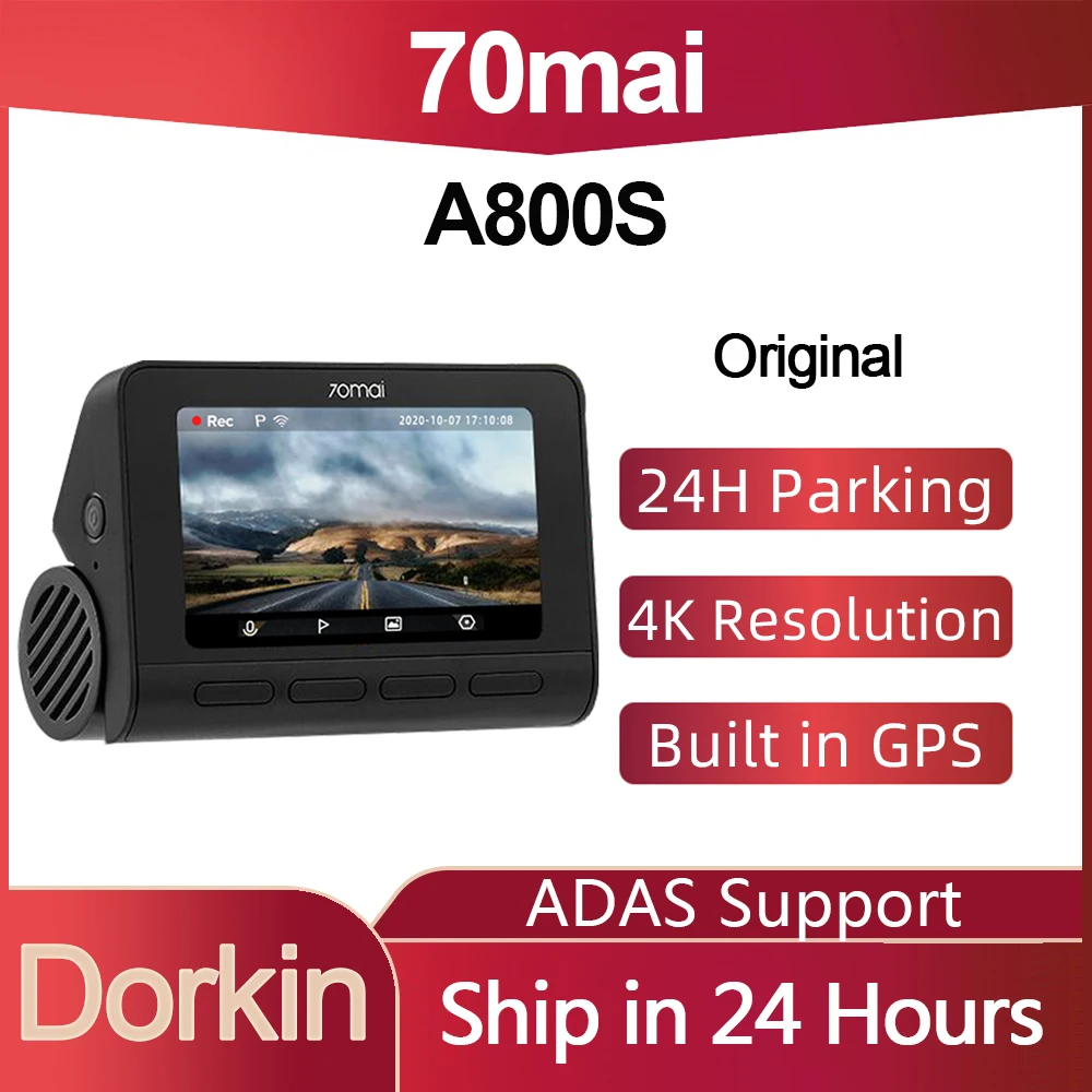 

Глобальная версия 70mai видеорегистратор 4K A800S GPS ADAS A800S Автомобильный видеорегистратор 2160P с поддержкой камеры заднего вида Автомобильная кам...