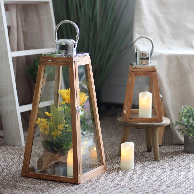 

Storm Lantern Candle Holder Model Room Indoor Living Room Bedroom Decoration High-End Combination Ornaments Simple Style