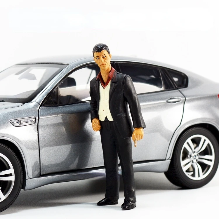

1:18 Doll Model Underworld Boss Gangster Alpassino Made Scarface Evil Star Automobile model decoration
