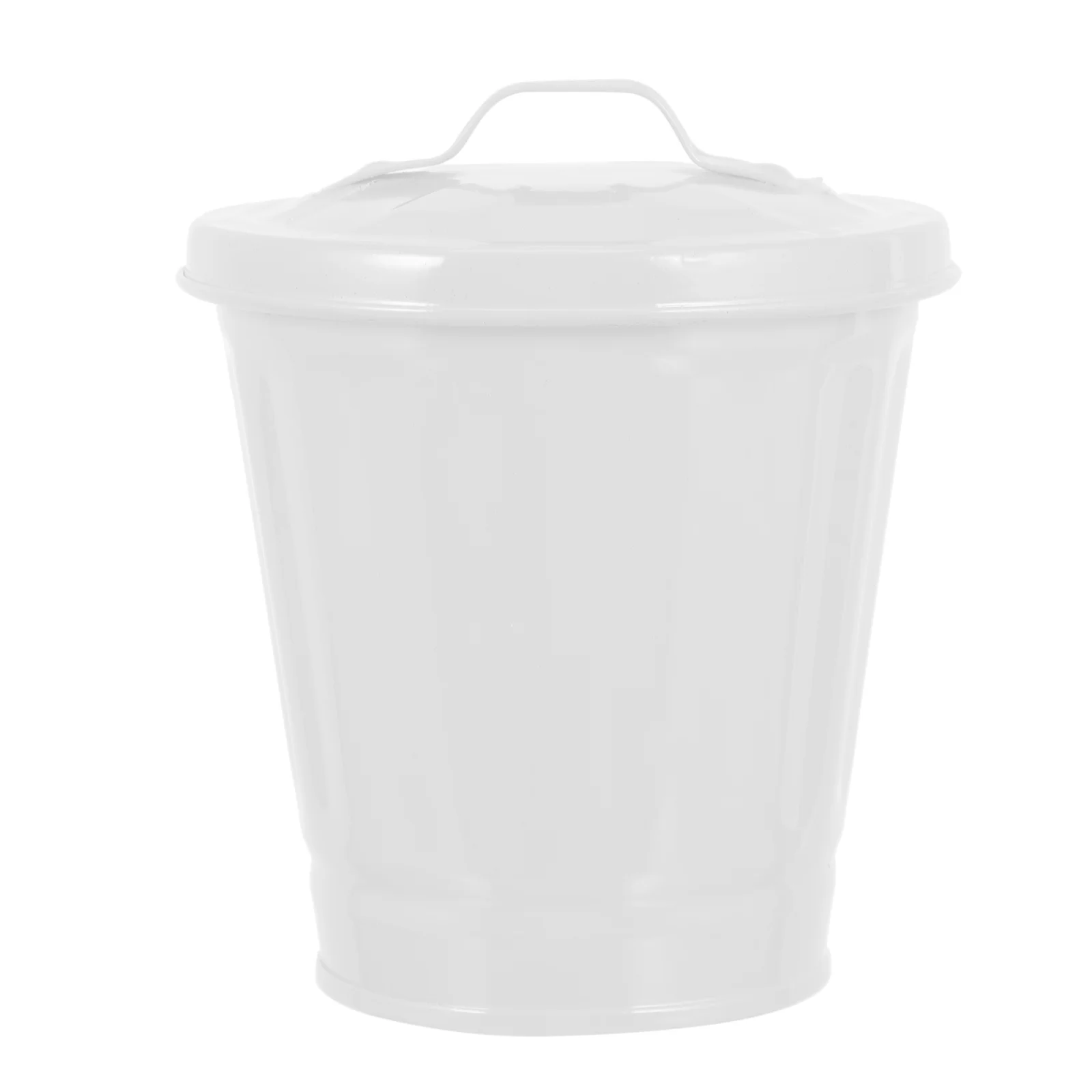 

Trash Can Bin Mini Garbage Waste Lid Desktop Metal Desk Container Basket Flower Pot Tiny Bucket Countertop Planter Bathroom