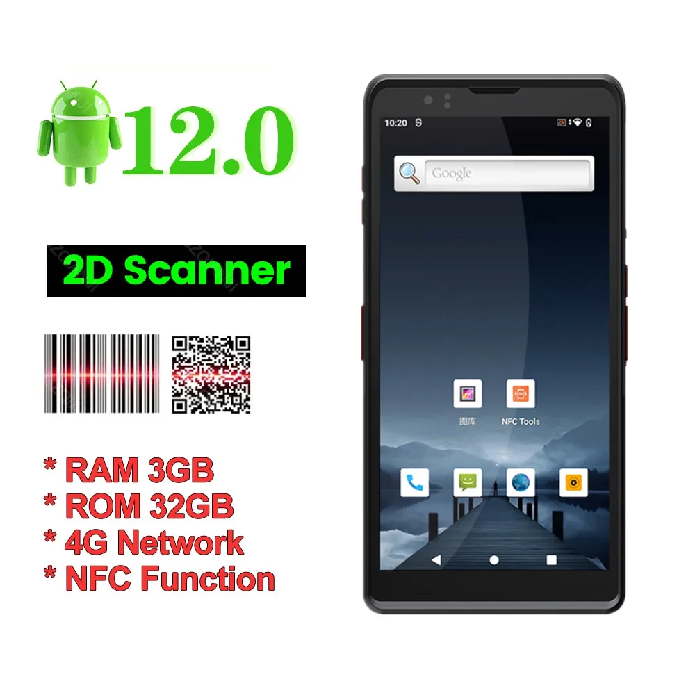 

Handheld PDA Rugged Industrial Android 12 OS Wifi Blue Tooth RFID 2D Barcode Scanner 5000mAh Battery Data Collection Device