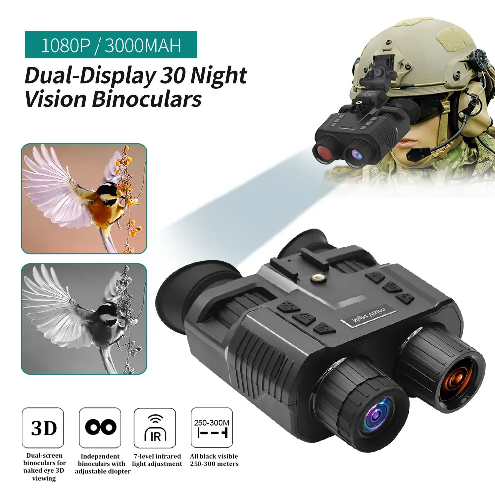 

NV8000 3D Helmet IR Night Vision Goggle Binoculars Outdoor Optics Video/Photo Digital Hunting Camera