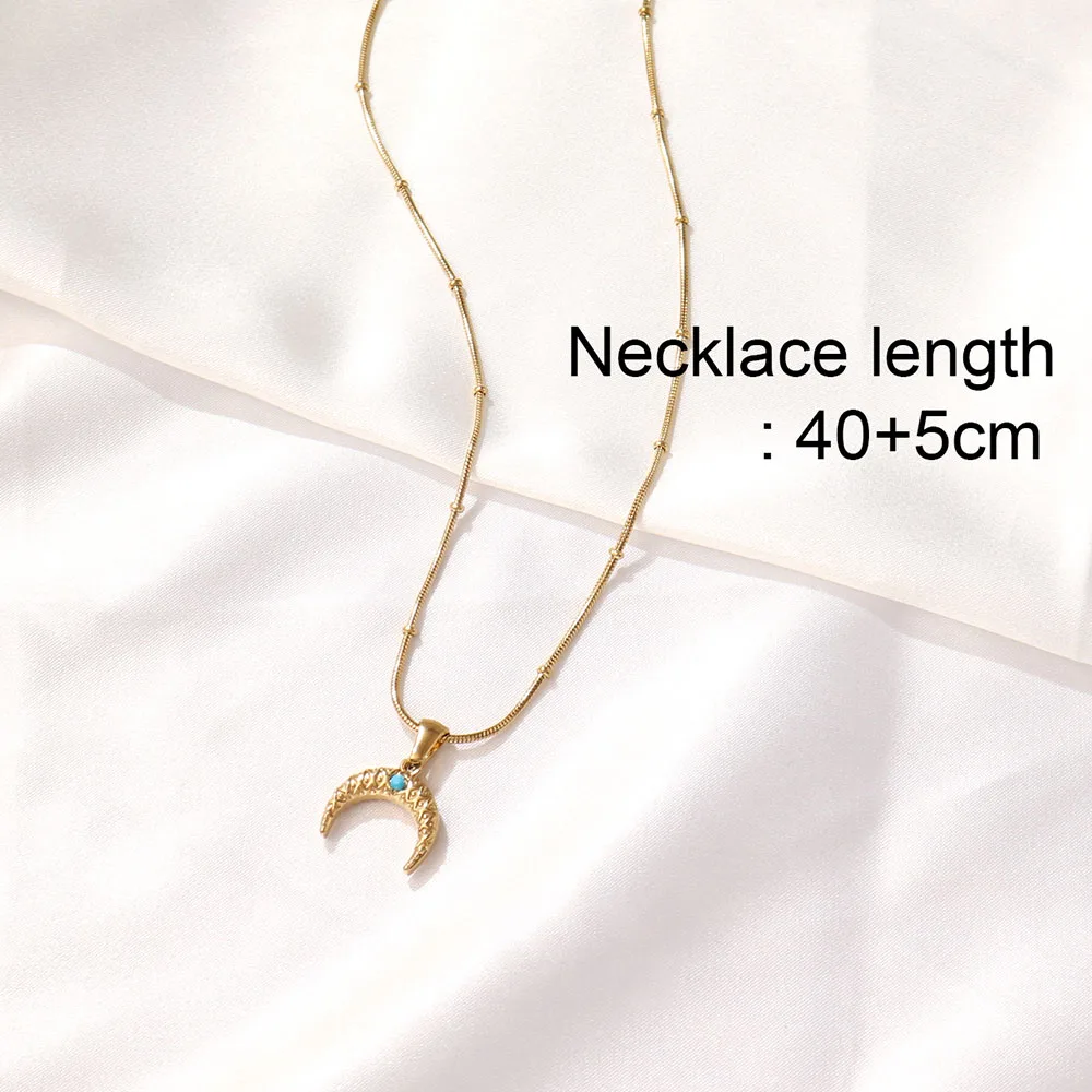 Цепочка с подвеской в виде полумесяца из нержавеющей стали 316L