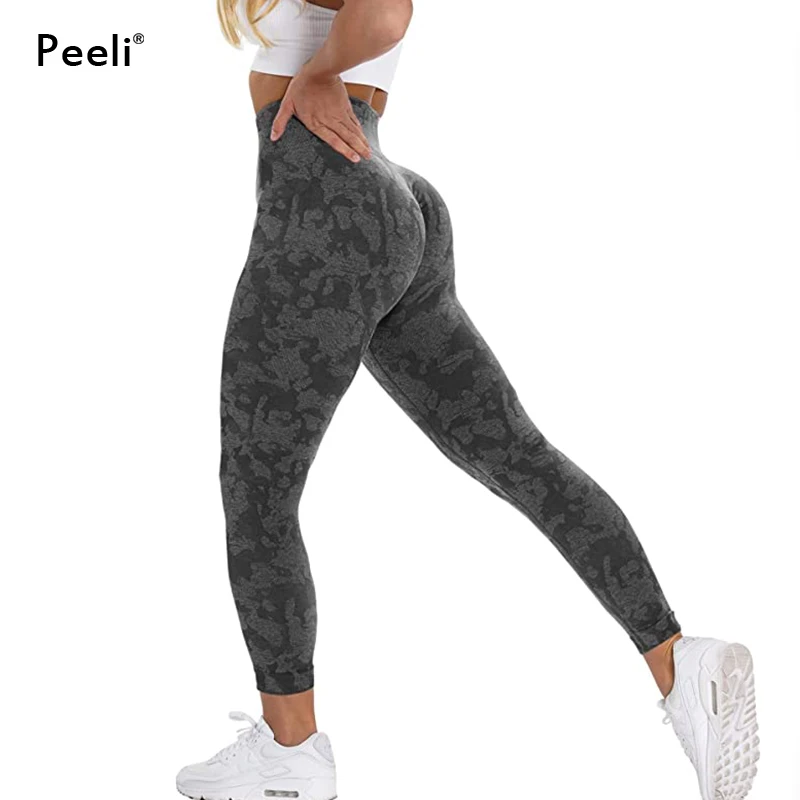 Бесшовные женские леггинсы Scrunch с высокой талией штаны для йоги трико тренировок