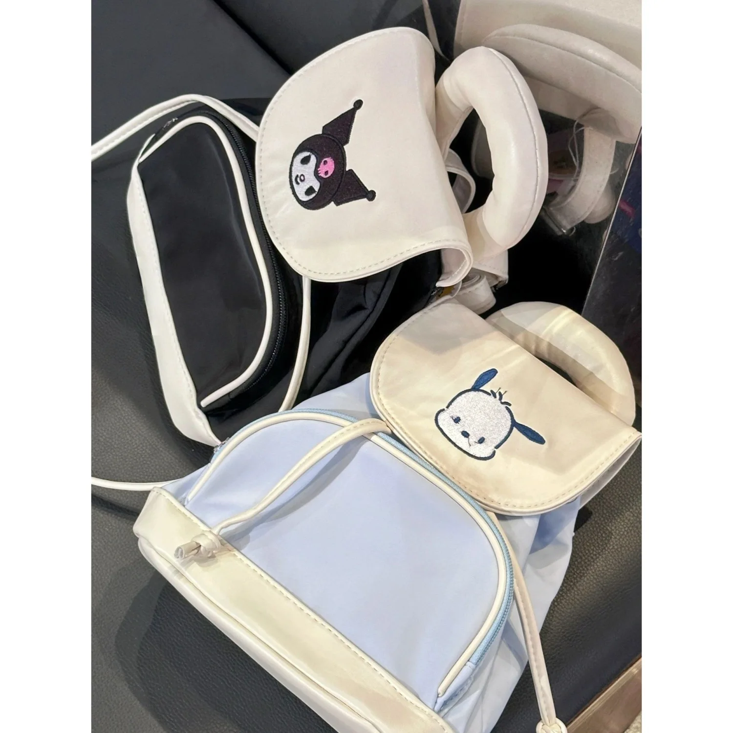 Sanrios nakacco Cinnamoroll Kuromi мультяшный ПУ Рюкзак kawaii аниме для поездок школьный рюкзак