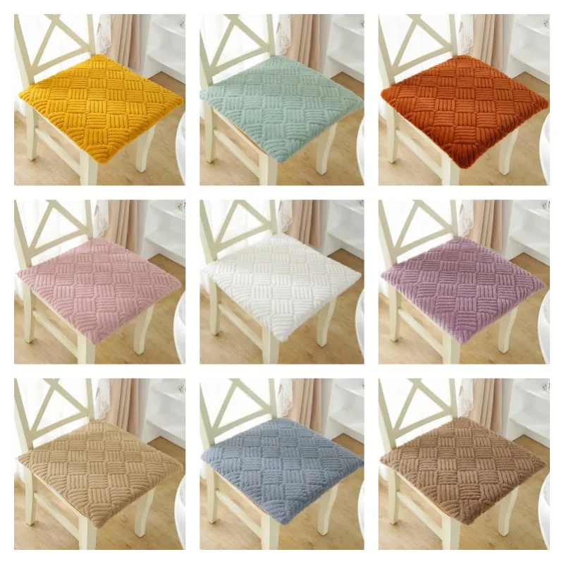 

45x45cm Flannel Thin Cotton Cushion Solid Color Non-Slip Stool Cushion Home Office Chair Cushions Winter Chair Soft Seat Pad Mat