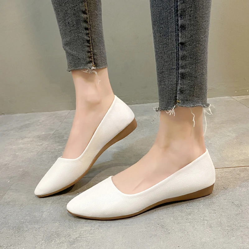 

2023 Hot Sale Shoes for Women Autumn Slip-on Women's Flats Solid Shallow Shoes Ladies Light Pointed Toe Casual Ladies Flats