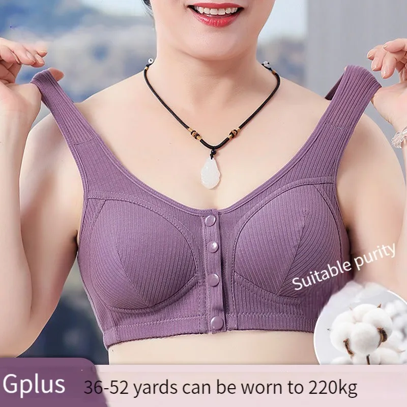 

Новинка хлопковое нижнее белье с пряжкой спереди Женская майка креативные модели для пожилых удобный бюстгальтер большого размера без ста...