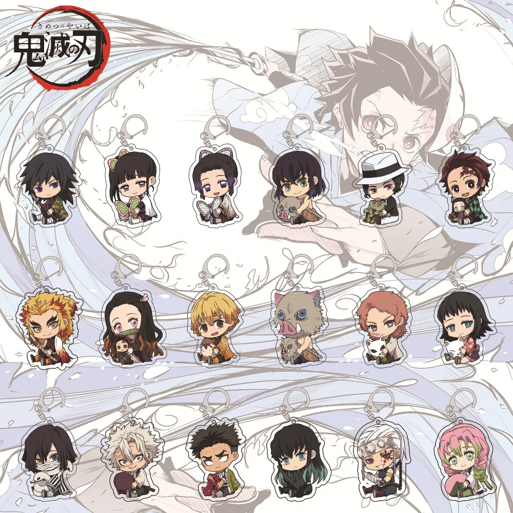 

Genuine Ghost Killing Blade Kamado Tanjirou Kamado Nezuko Transparent Double Sided Acrylic Pendant Keychain